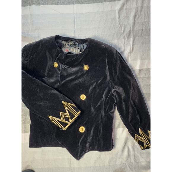 Escada Jackets & Blazers - vintage Escada by Margaretha Ley black velvet blazer